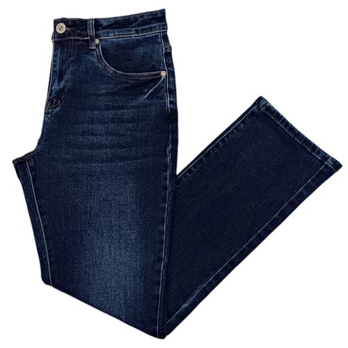 Straight jeans azul oscuro lavado para hombre