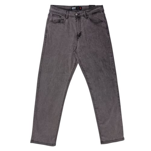 Loose jeans color gris sólido para hombre