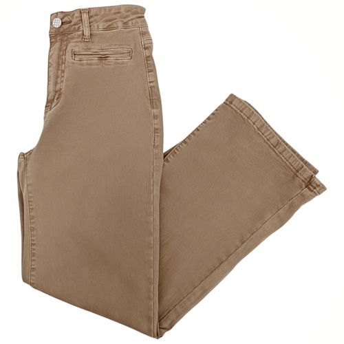 Straight jeans color café sólido para mujer