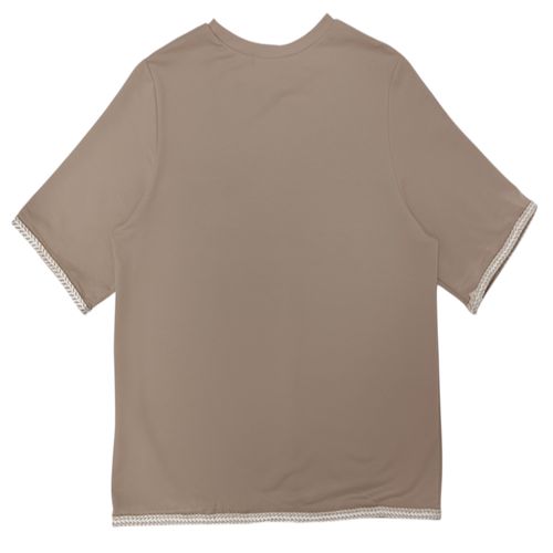 Camiseta color beige de cuello redondo para mujer