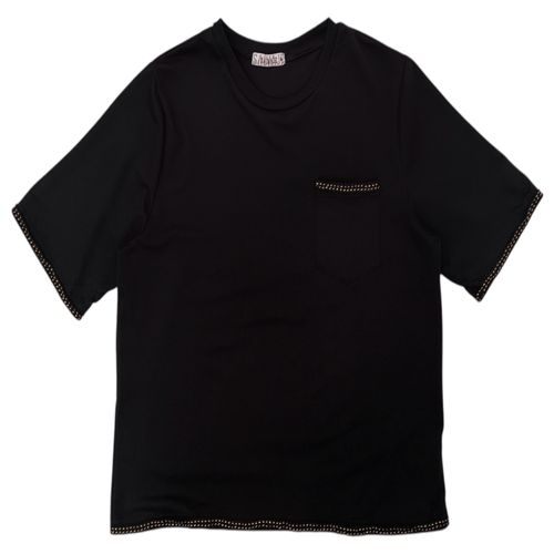 Camiseta color negro de cuello redondo para mujer