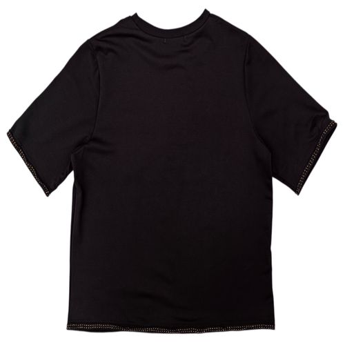 Camiseta color negro de cuello redondo para mujer