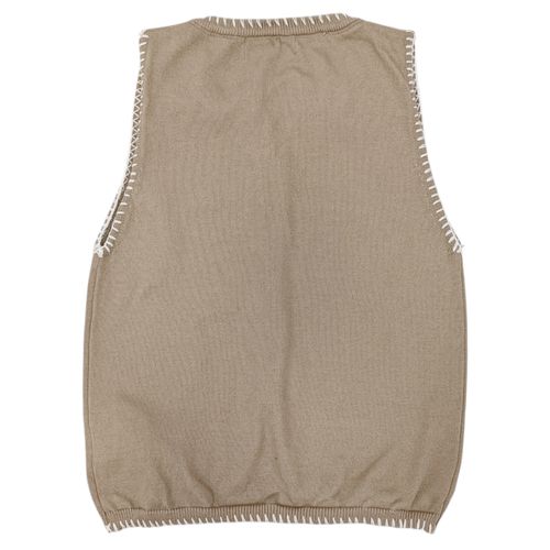 Chaleco en color beige con detalle de lazas para  mujer