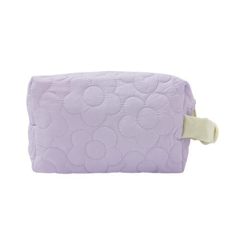 Cosmetiquera color lila con textura para mujer