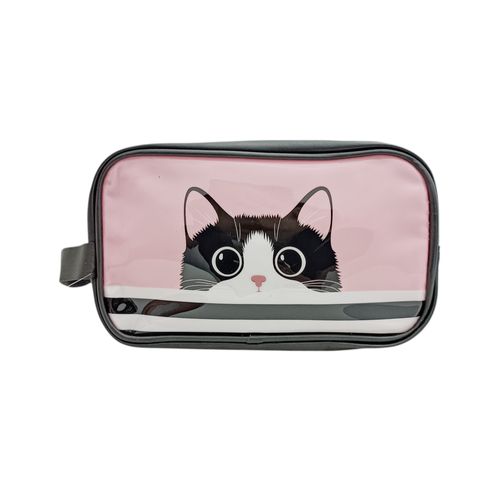 Cosmetiquera en tonos negro y blanco para mujer