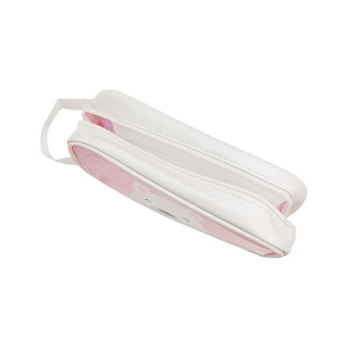 Cosmetiquera color rosa con estampado de oso polar para mujer