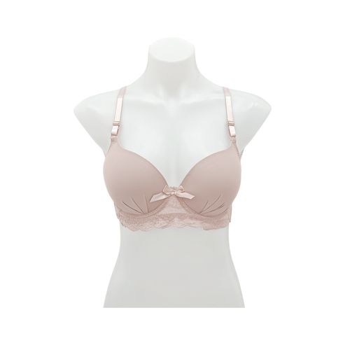 Brasier color beige con detalle de encaje en copa B para mujer