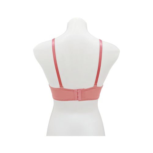 Brasier color rosa con detalle de encaje en copa B para mujer