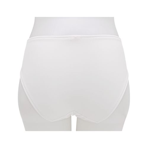 Panty color blanco tipo bikini con detalle de encaje para mujer