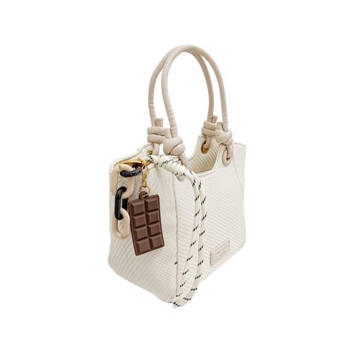 Cartera satchel color ivory con detalle para mujer