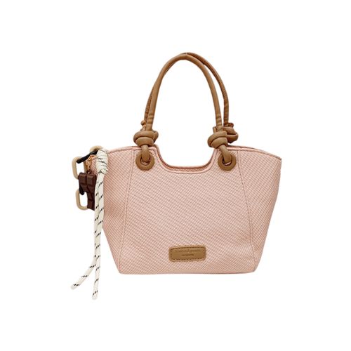Cartera satchel color rosa con detalle para mujer