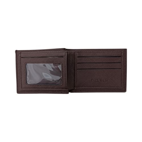 Billetera bifold en color café para hombre