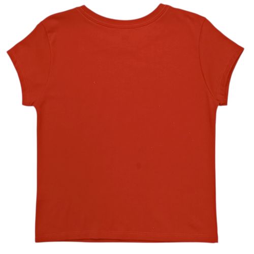 Camiseta color rojo con estampado alusivo Stranger Things para mujer