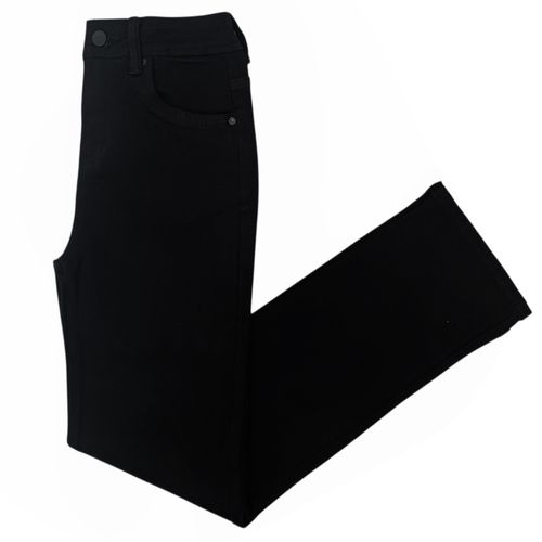 Straight jeans en color negro y diseño sólido para mujer