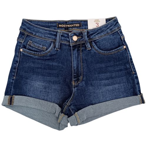 Short denim en color azul oscuro para mujer