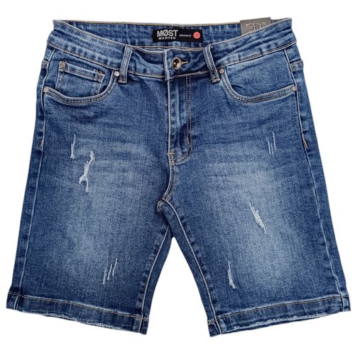 Short denim en color azul para hombre