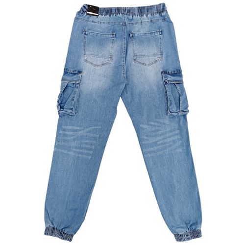 Jogger en color azul y diseño lavado para hombre