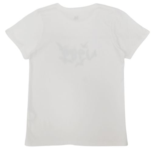 Camiseta estampada color blanco de cuello redondo con mangas cortas para mujer