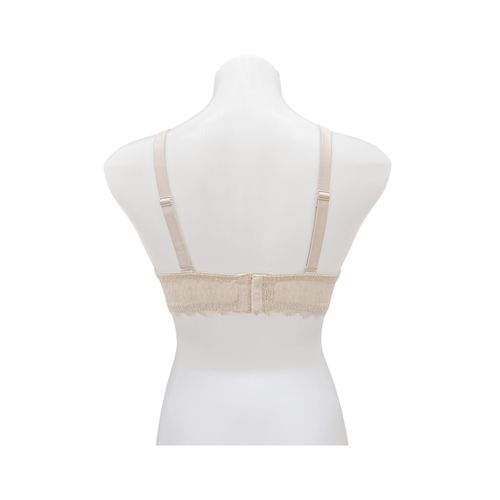 Brasier color beige sin varillas copa C con detalle de encaje para mujer