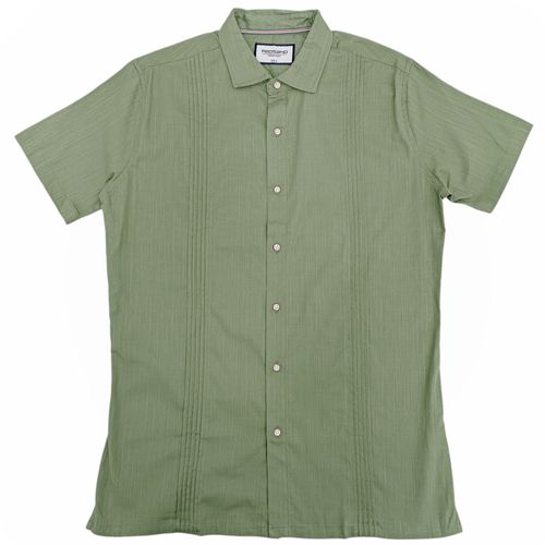 Camisa color verde tipo guayabera casual para hombre