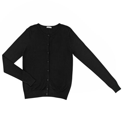 Cárdigan color negro de cuello redondo para  mujer