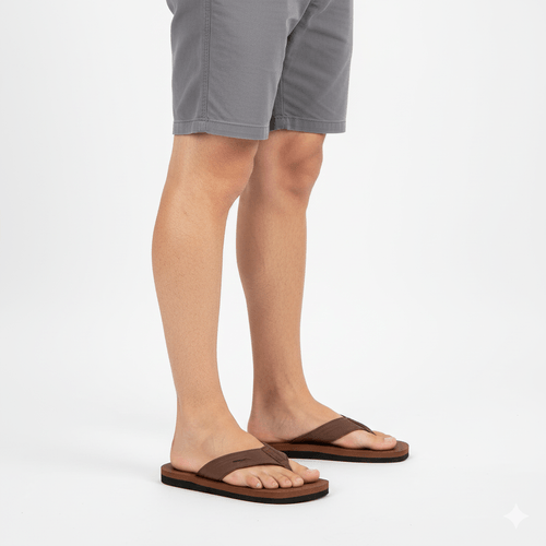 Sandalias color café tipo flip-flop para hombre