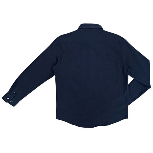 Camisa color azul casual con mangas largas para hombre