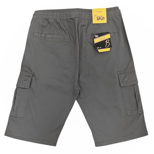 Short cargo color gris con diseño sólido para hombre