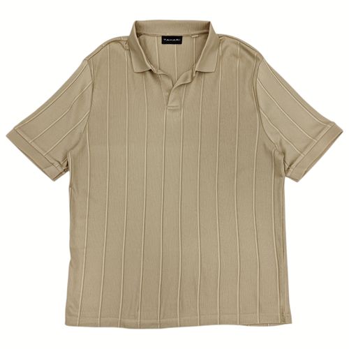 Camisa tipo polo color camel diseño con textura para hombre