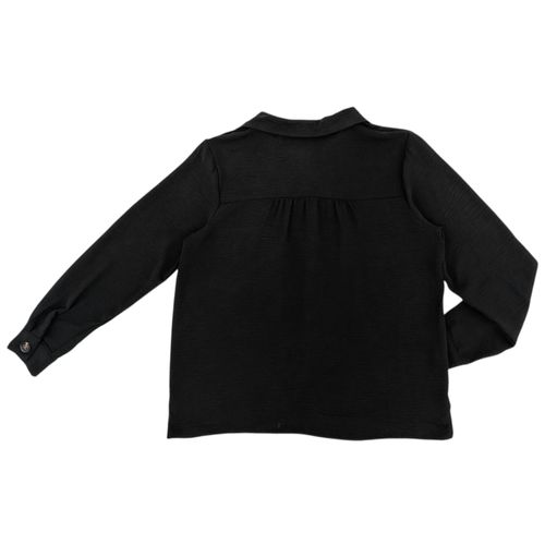 Blusa color negro casual de mangas largas para mujer