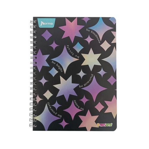 Cuaderno Norma Argollado 100 hojas con diseño de estrellas