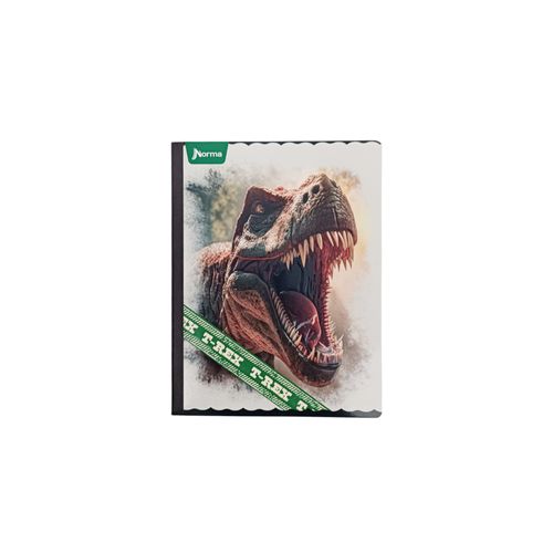 Cuaderno Norma cosido T-Rex color blanco de 100 hojas