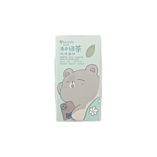 Papel Absorbente de Grasa Facial Diseño de Oso de Té Verde