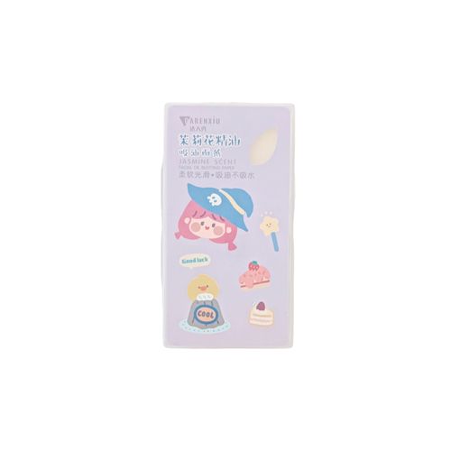 Papel Absorbente de Grasa Facial de Color Lila con Esencia de Jazmín