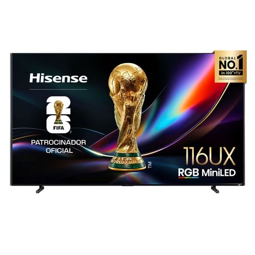 Pantalla Hisense 116" (294.64 cm) ULED RGB-MiniLED UHD 4K HDR 10+ Google TV 116UX