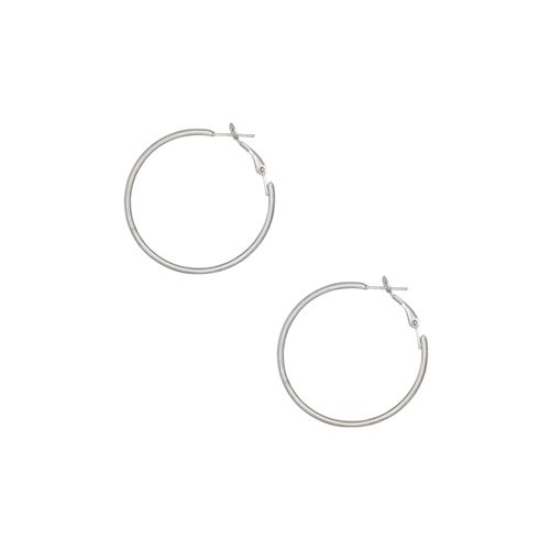 Argollas color plateado lisas para mujer