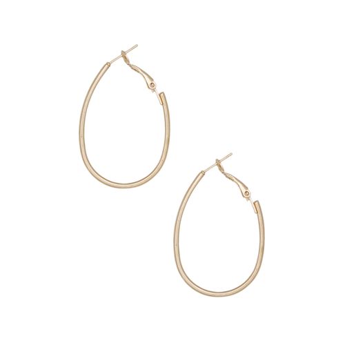 Argollas color dorado lisas en forma de gota para mujer