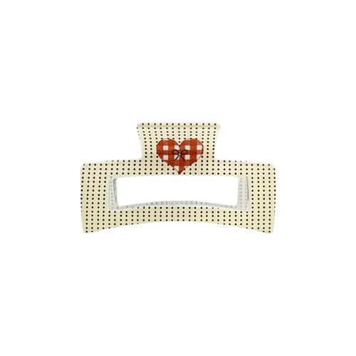 Gancho en bicolor con diseño de corazón para mujer