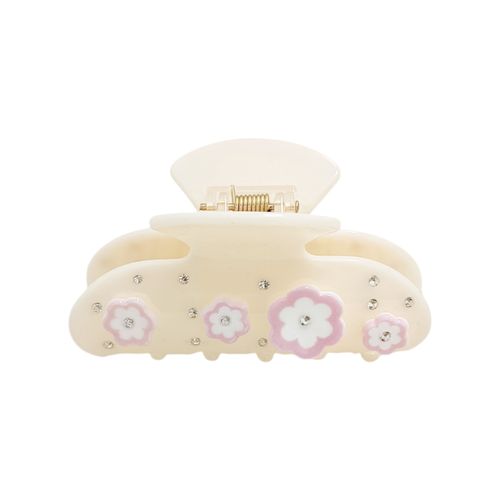 Gancho color ivory con detalle de flores para mujer