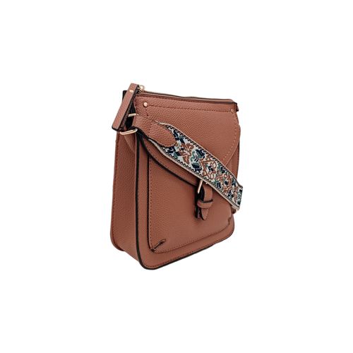 Crossbody  color marrón diseño con textura para mujer