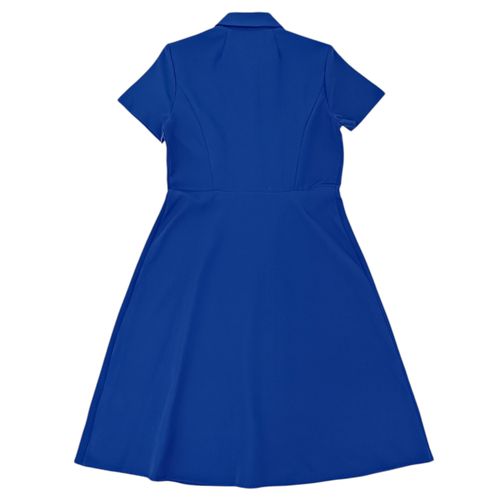 Vestido color azul estilo camisero con mangas cortas para mujer