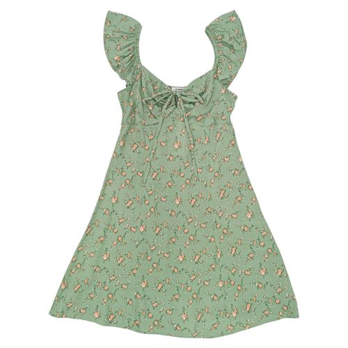 Vestido color verde con vuelo corto para mujer