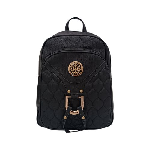 Backpack color negro con textura acolchonada  para mujer