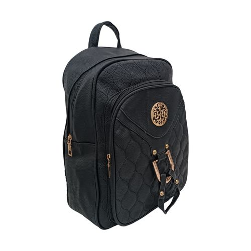 Backpack color negro con textura acolchonada  para mujer