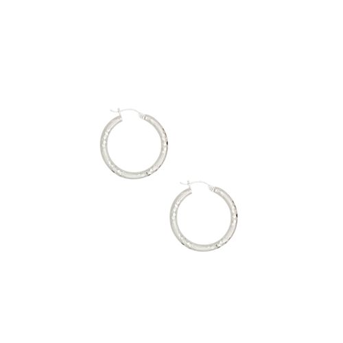 Argollas color plateado con textura para mujer