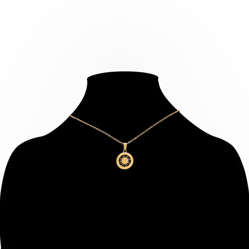 Collar color oro con dije forma de sol para mujer