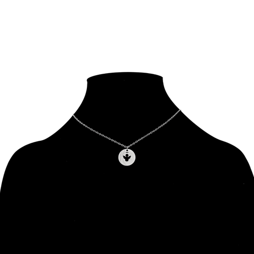 Collar color plata con dije de forma de ángel para mujer