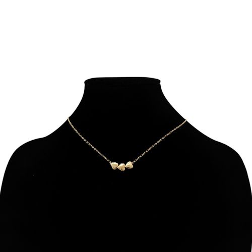 Collar color dorado con dije en forma de corazones para mujer