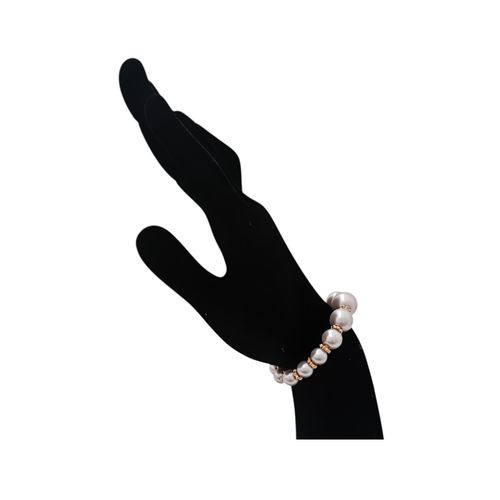 Pulsera color blanco con detalle circular para mujer