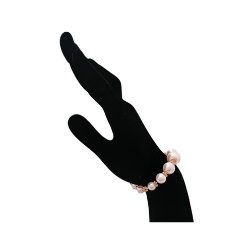 Pulsera color gris con detalle circular para mujer